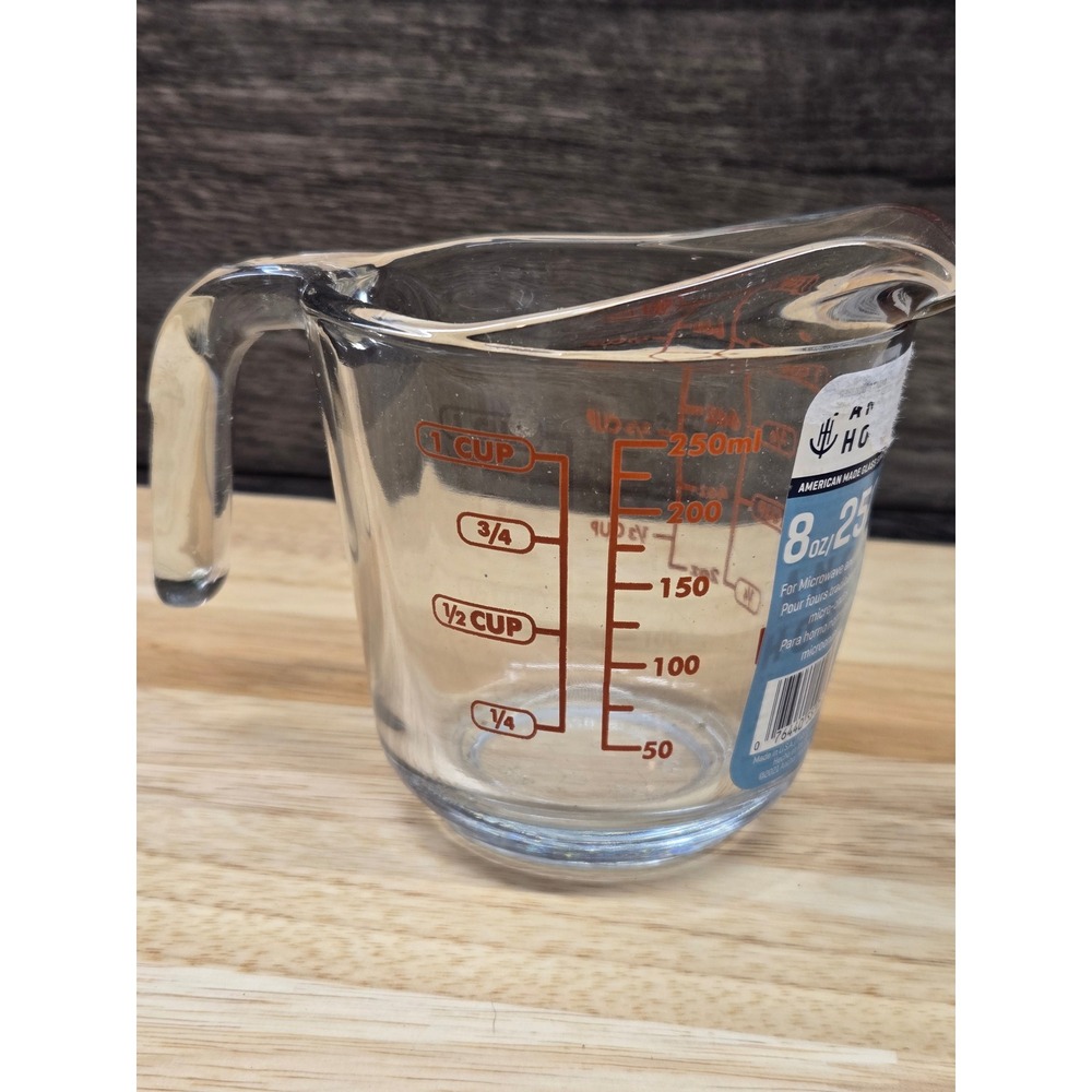 Anchor Hocking 1 Cup Glass Measuring Cup 8oz 250ml American Made Tempered Glass
